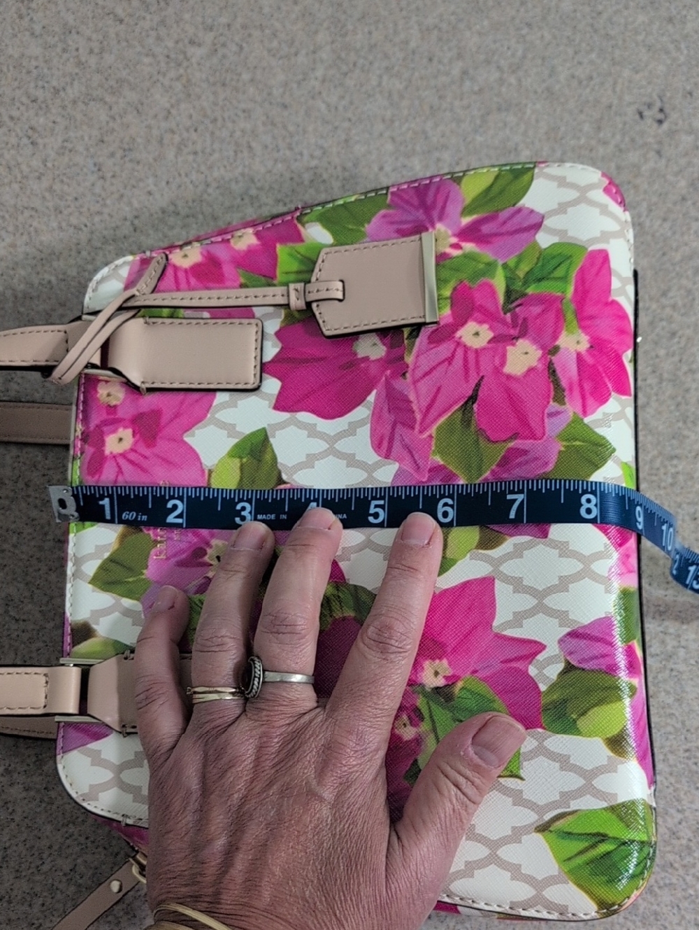 Kate Spade Bayard Place Little Babe Floral Bag Satchel Purse, Pink Flowers - Picture 14 of 16